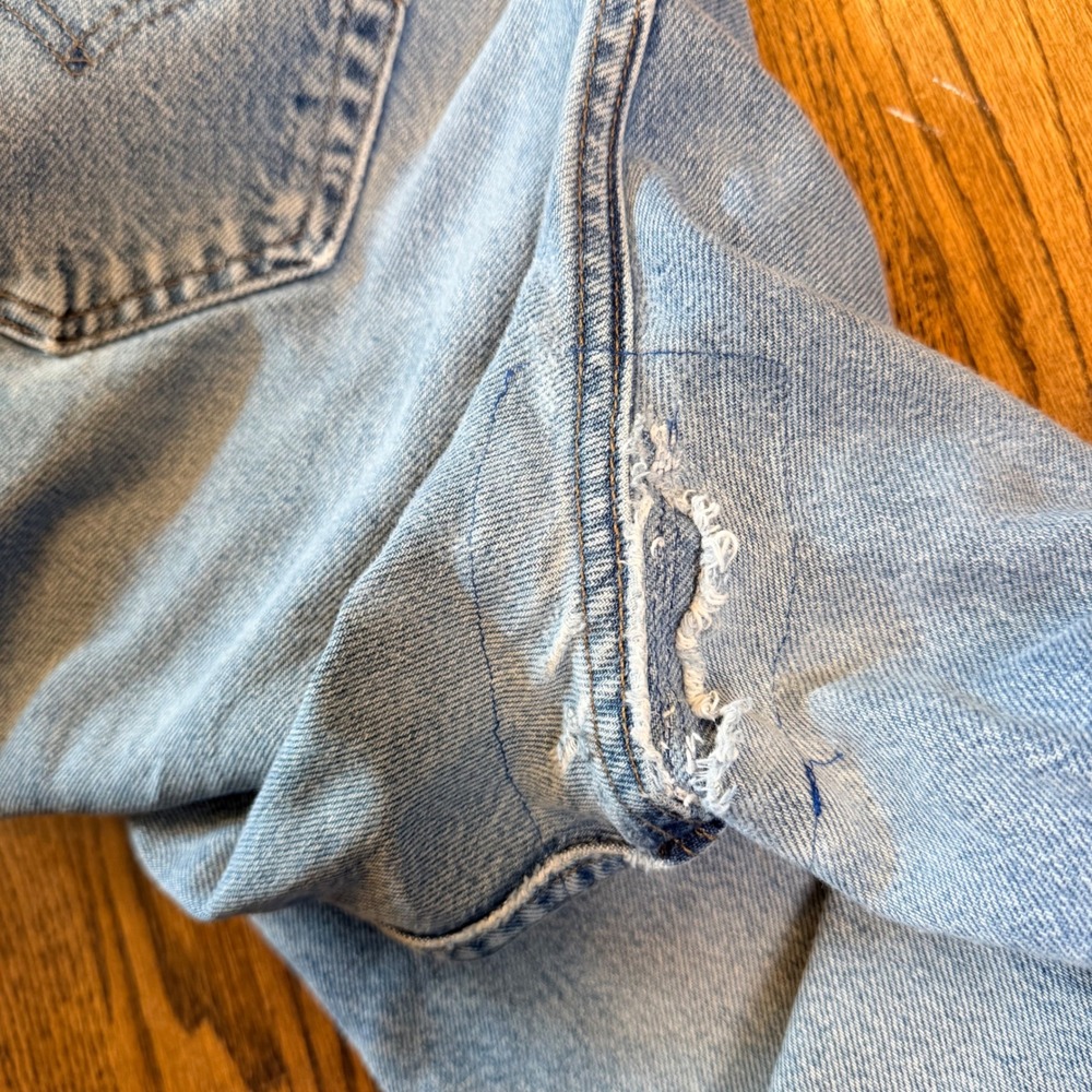 Levi SilverTab Straight Relaxed Jeans Vintage 1998 Made in USA 36x32 Light Wash - Picture 12 of 13